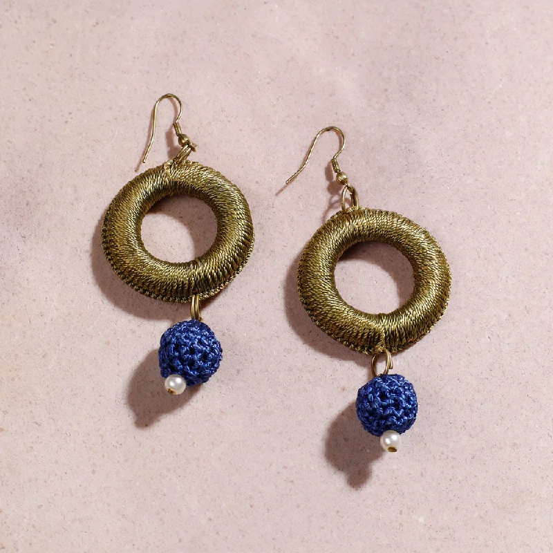 Samoolam Handmade Crochet Small Hoop Earrings ~ Gold