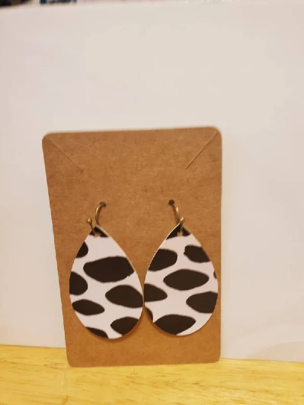 Cow print earrings