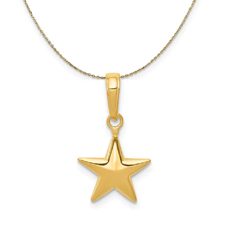 Trendy And Classic Jewelry Now At Reduced Prices 14k Yellow Gold 10mm Polished 3D Star Necklace