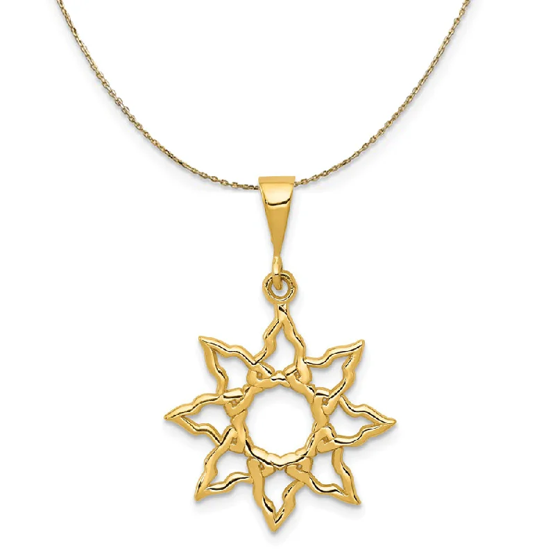 Exclusive Jewelry Bundles At Discounted Prices 14k Yellow Gold 19mm Polished Sun Necklace