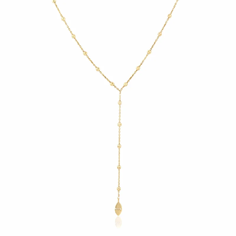 Get The Sparkle You Love At Prices You Adore 14K Yellow Gold Overlay Yaeli Ball Chain Y Necklace Length