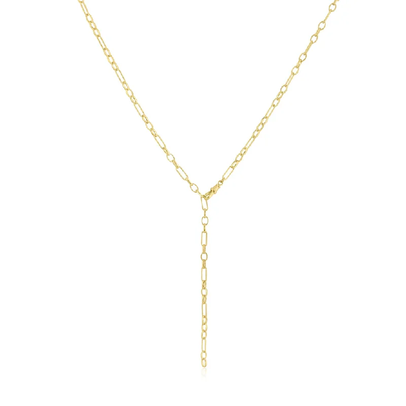 Final Call – Shop Exquisite Jewelry Before It's Gone 14K Yellow Gold Overlay Yaeli Triple Round And Oval Small Link Y Necklace