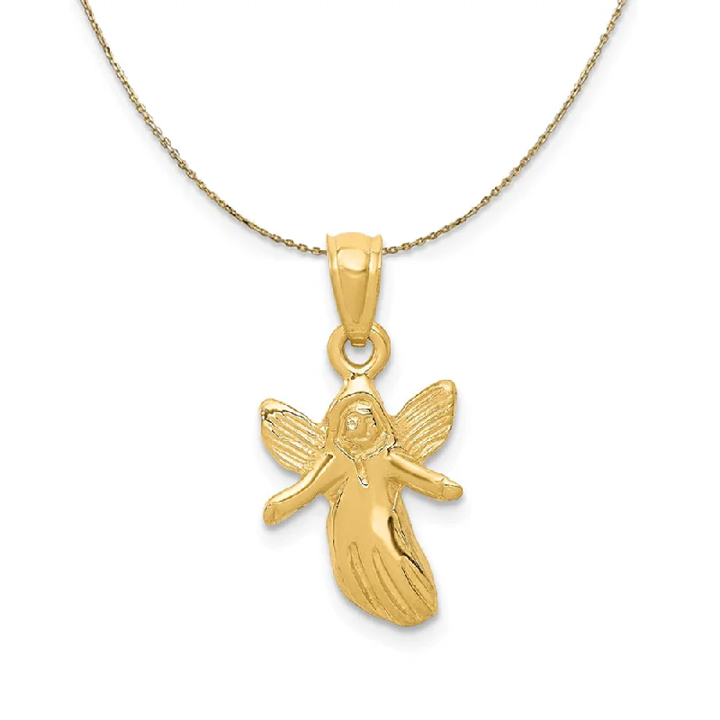 Shine Bright With Our Special Jewelry Promotions 14k Yellow Gold Polished 2D Angel Necklace