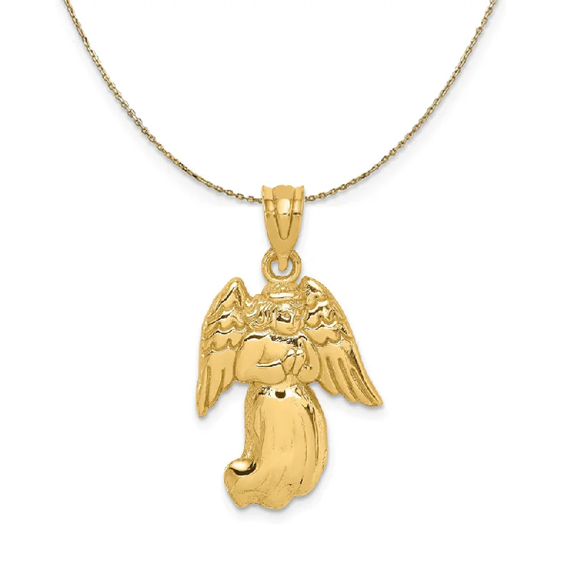 Limited-Time Jewelry Sale – Don't Miss Out On Dazzling Discounts 14k Yellow Gold Polished Praying Angel Necklace