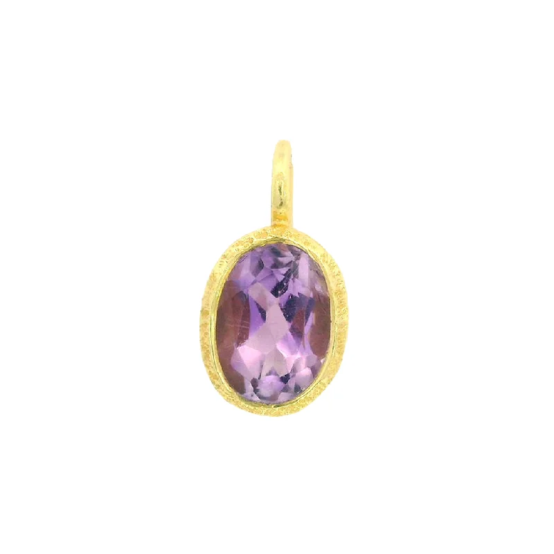 Once-A-Year Jewelry Sale – Grab Your Favorites Now 18K Yellow Gold Vermeil Oval Amethyst Pendant