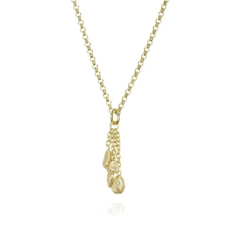 Affordable Luxury Jewelry For Every Occasion 18K Yellow Gold Vermeil Textured Tassel Pendant