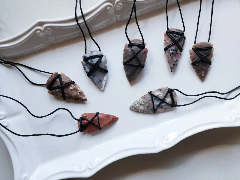 Special Sale On Handcrafted Jewelry – Shop Today Agate Arrowhead Cord Necklace