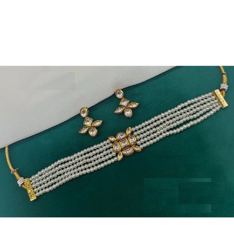 Your Dream Jewelry At Dream Prices – Shop Now Amoliya Jewels Gold Plated Kundan Stone And Pearls Choker Necklace Set