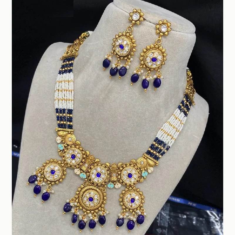 Jewelry Sale Bonanza – Grab Your Sparkle Now Amoliya Jewels Gold Plated Kundan Stone And Pearls Meenakari Necklace Set