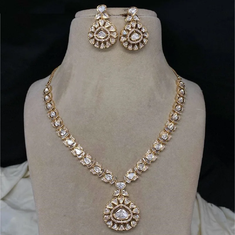 Exclusive Online Jewelry Sale – Don't Wait Amoliya Jewels Gold Plated Kundan Stone Necklace Set