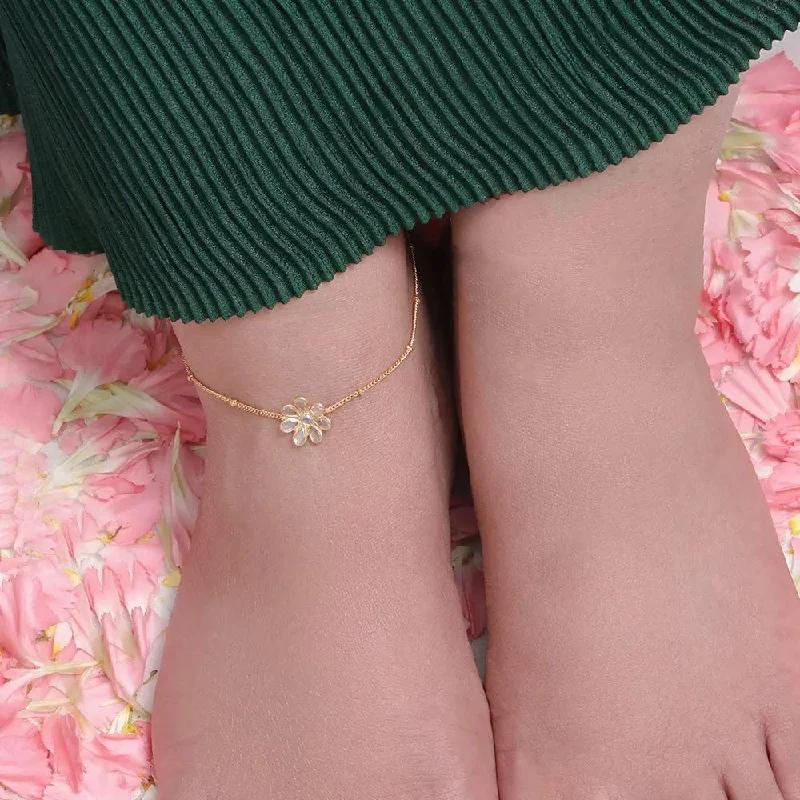 Single Silver 92.5 Flower Anklet