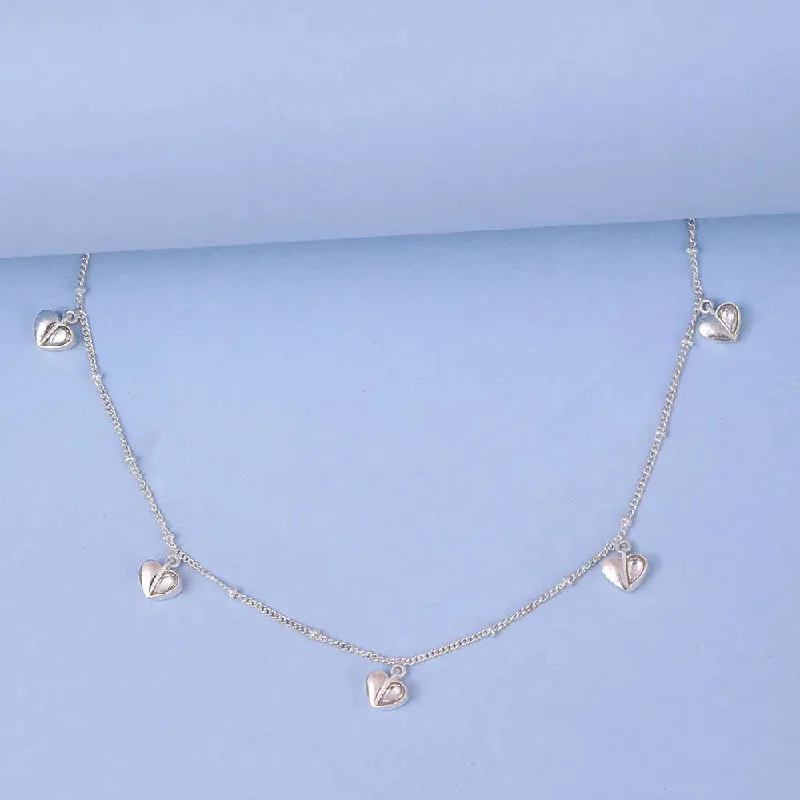 Single Little Hearts Motif Silver 92.5 ANklets