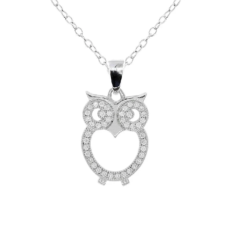 Personalized Jewelry Sale – Meaningful Gifts At Great Prices Ari 18k White Gold Plated Owl Pendant Necklace with Simulated Diamond Crystals