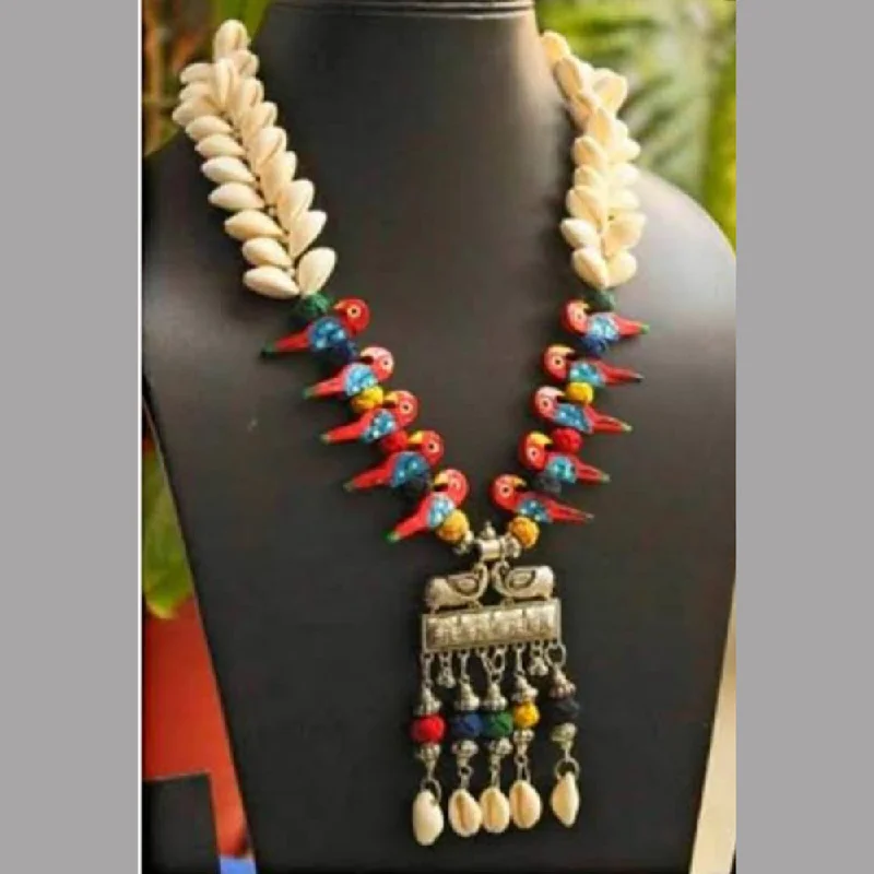 The Ultimate Jewelry Sale – Exclusive Styles At Great Prices Bevy Pearls Oxidised Plated Sea Shell Multi Parrot Necklace