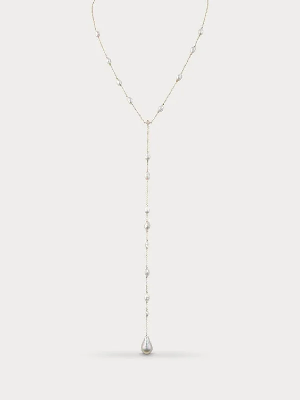 Once-A-Year Jewelry Deals – Shop Before They’Re Gone Pearl & Diamond Lariat (Made to Order)