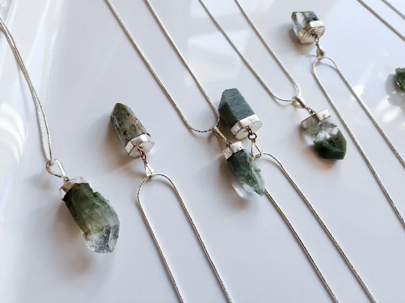 Personalized Jewelry Sale – Unique Gifts At Low Prices Chlorite Quartz Point Sterling Necklace