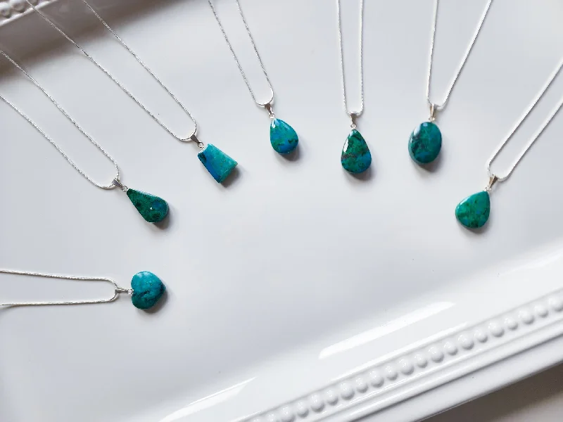 Luxury Jewelry Clearance – Shop Premium Styles Now Chrysocolla Sterling Necklace || Peru