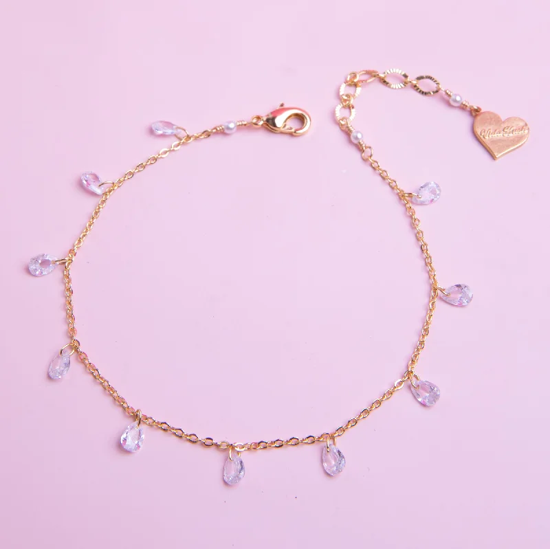 Dainty Crystal Drop Anklet