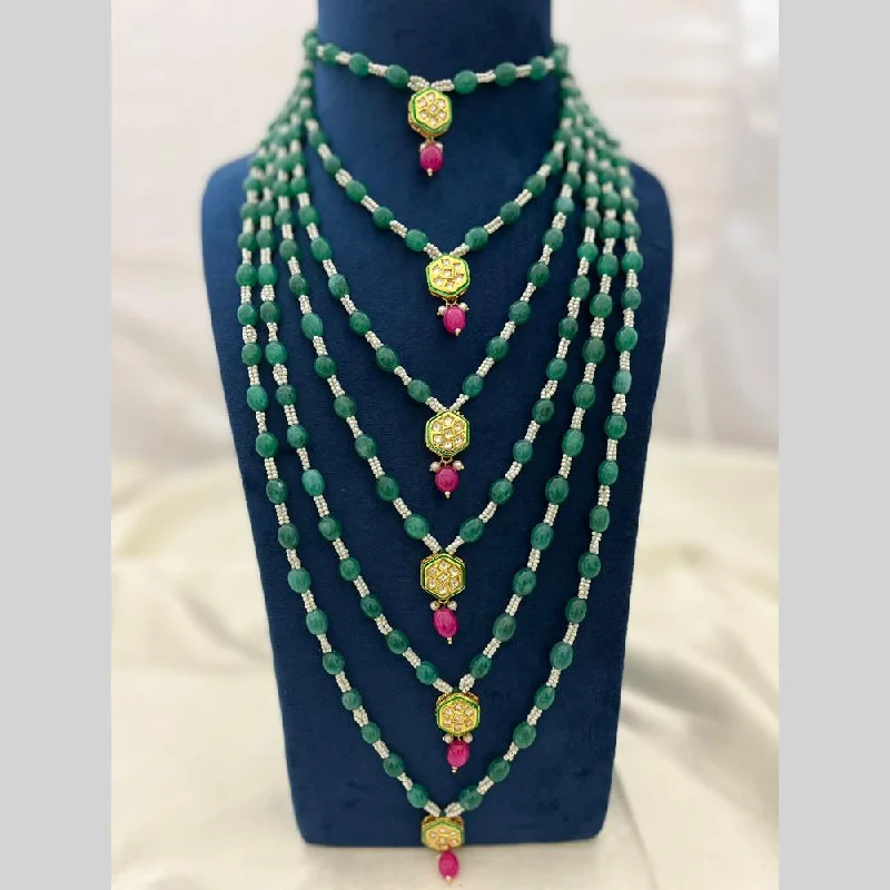 Modern Jewelry At Exclusive Discounts – Shop Today FS Collection Gold Plated Kundan Stone Multi Layer Necklace Set