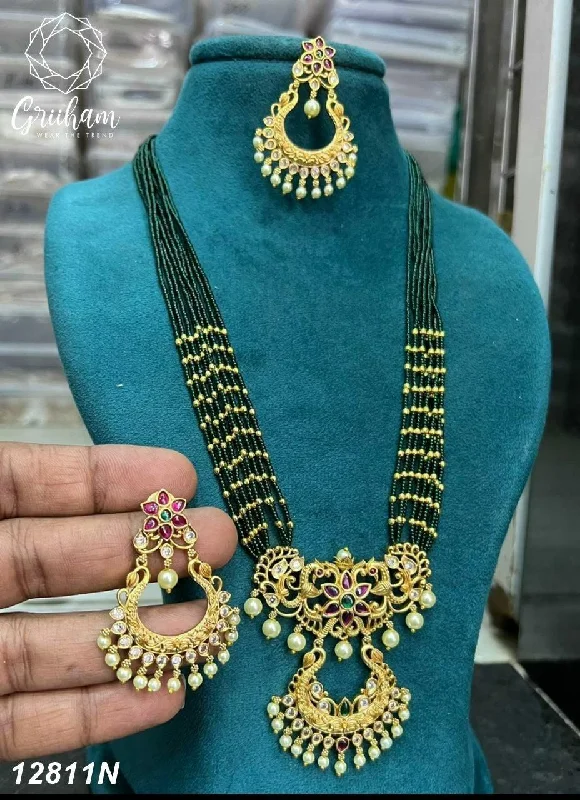 Get The Jewelry You Love At A Price You Love Gold Plated Classic Pendant set design with pearl mala