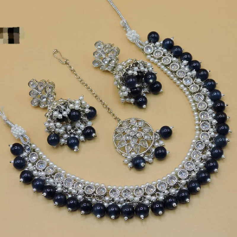 Don't Miss Out On Bestselling Jewelry At Special Prices Hira Collections Silver Plated Crystal Stone Necklace Set