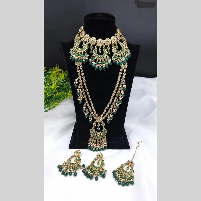 Special Deals On Handcrafted And Designer Jewelry JCM Gold Plated Austrian Stone Double Necklace Set