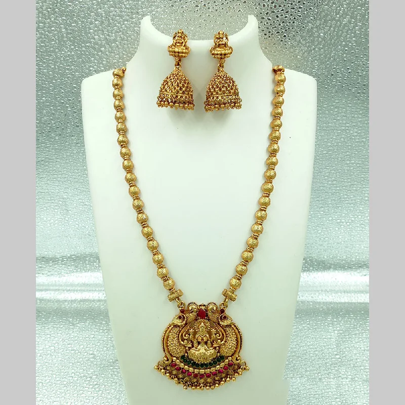 Shop Fine Jewelry With Amazing Deals Joyful Jewel Art Matte Gold Plated Pota Stone Temple Long Necklace Set