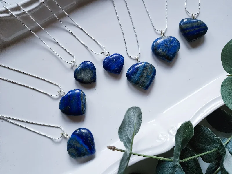 Big Discounts On Elegant Jewelry Collections Lapis Lazuli Heart Necklace