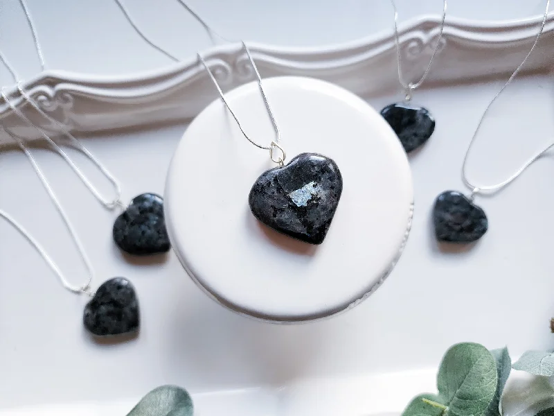 Exclusive Jewelry Sale Event – Shop Now Larvikite Heart Necklace