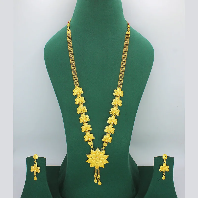 Flash Sale On Exquisite Jewelry – Don't Miss Out Mahavir Forming Look Gold Plated Long Necklace Set