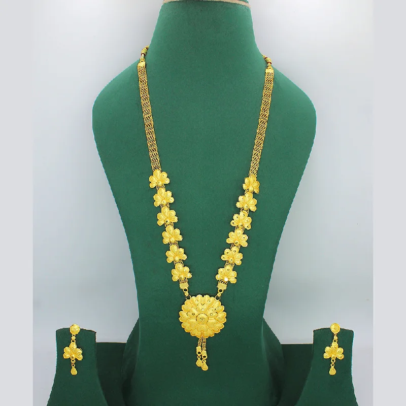 Buy More, Save More On Stunning Jewelry Pieces Mahavir Forming Look Gold Plated Long Necklace Set