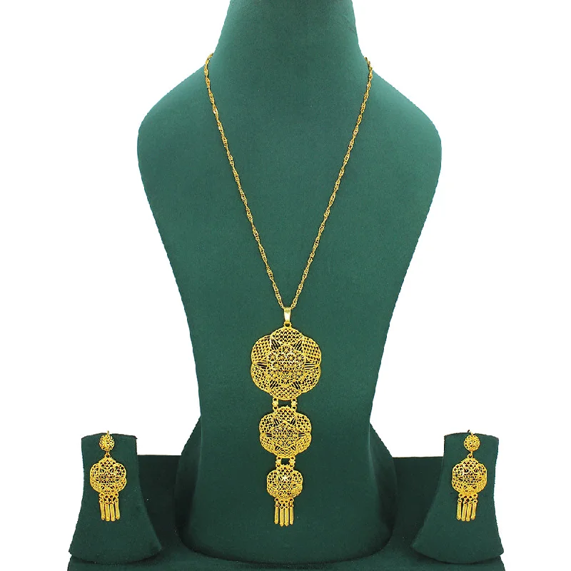 Exclusive Jewelry Sale – Limited-Time Discounts Mahavir Forming Look Gold Plated Long Necklace Set