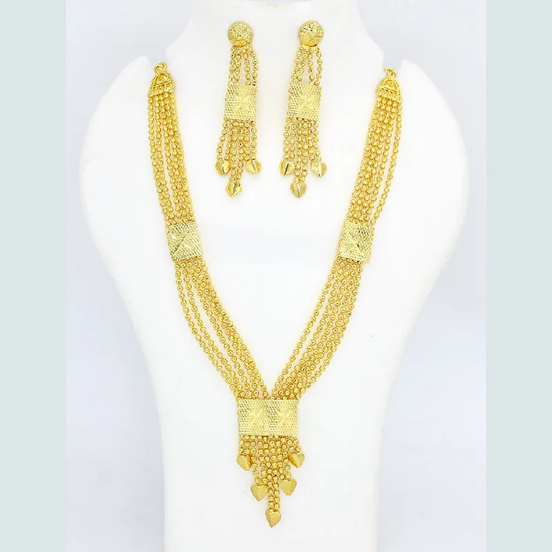 Don't Miss Out – Shop Elegant Jewelry For Less Mahavir Forming Look Gold Plated Long Necklace