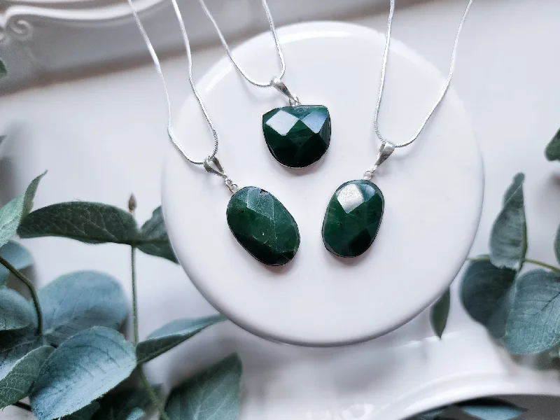 Accessorize For Less – Luxury Jewelry At Affordable Prices Nephrite Jade Faceted Sterling Pendant Necklace