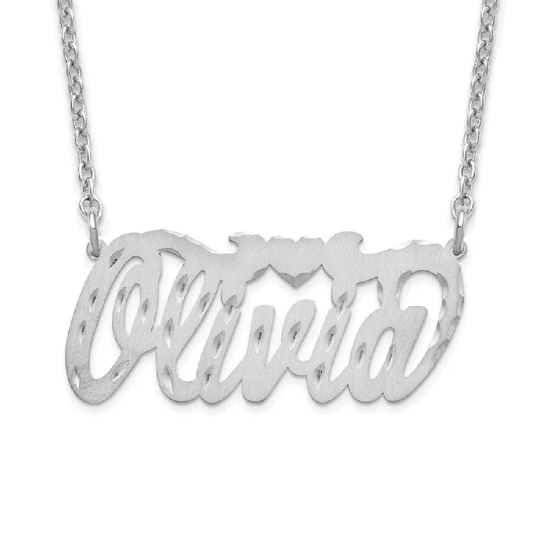 Unmissable Jewelry Clearance – Final Reductions Personalized Satin, Diamond-Cut Large Name Necklace