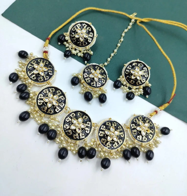 Special Deals On Handcrafted And Designer Jewelry Pooja Bangles Gold Plated Kundan And Meenakari Choker Necklace Set