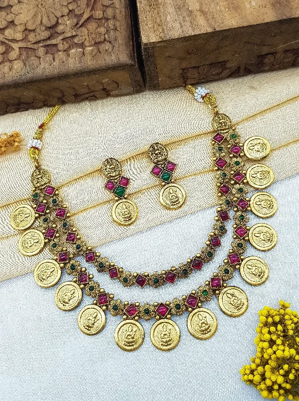 Stunning Jewelry At A Fraction Of The Price Premium Gold Finish Layered Coin Necklace set