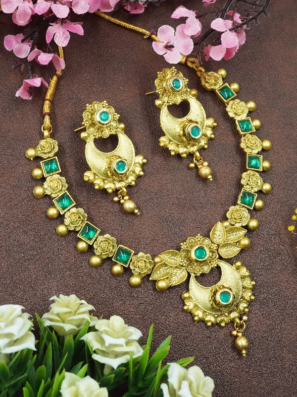 Flash Sale On Exquisite Jewelry – Don't Miss Out Premium Gold Plated Elegant All occasions Necklace Set in different colors