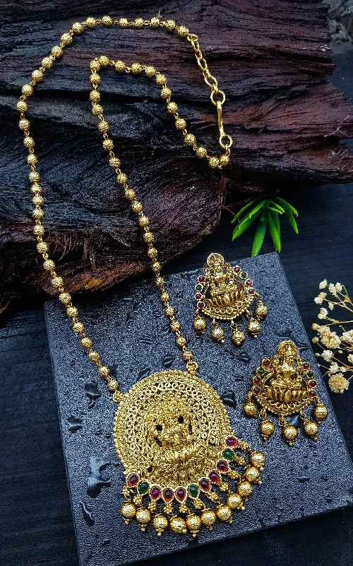 Luxury Jewelry Without The Luxury Price Tag Premium Gold Plated Temple design Pendant Set