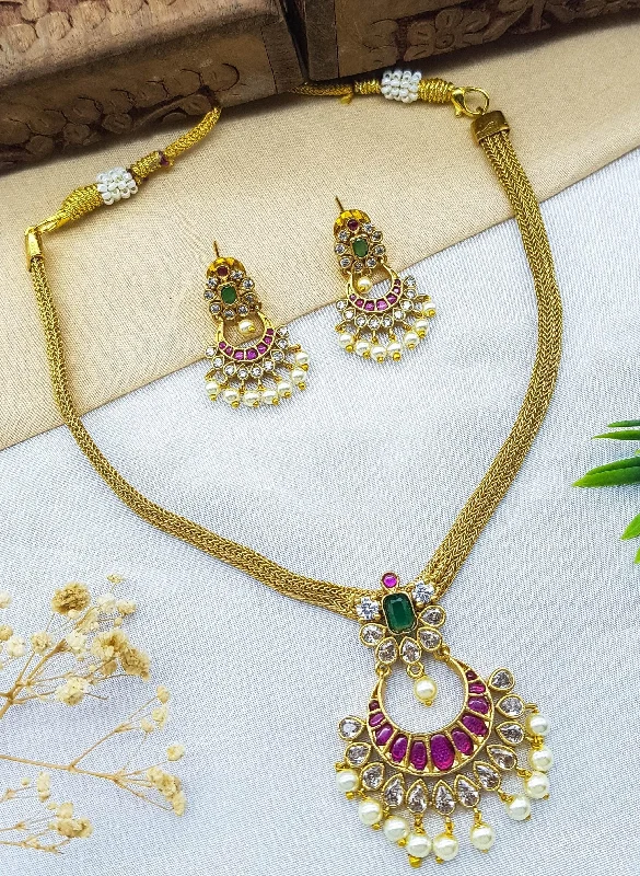 Jewelry Flash Sale – Stylish Designs At Unbeatable Rates Premium Sayara Collection CZ Necklace Set 22189N