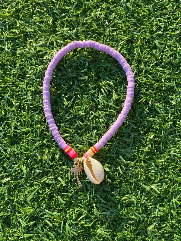 Purple Seashell Serenity Anklet