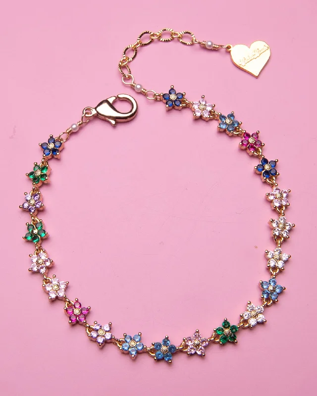 Rainbow Twinkle Flower Anklet