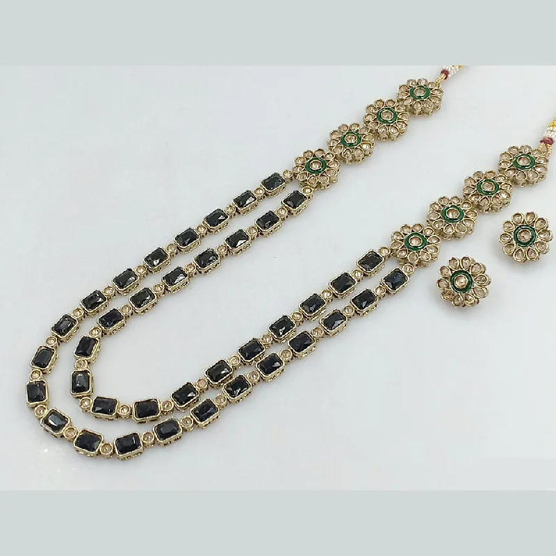 Exclusive Jewelry Sale – Shine For Less Rajwadi Collection Gold Plated Crystal Stone Long Necklace Set