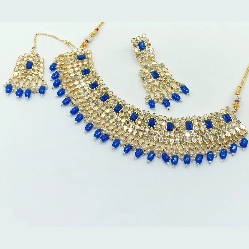 Seasonal Jewelry Deals – Elevate Your Style Rajwadi Collection Gold Plated Pearl Mirror And Beads Necklace Set