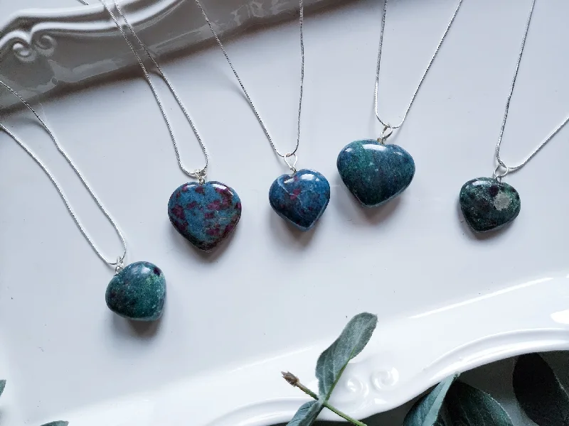 Grab Stylish Jewelry Before The Sale Ends Ruby in Kyanite Heart Necklace