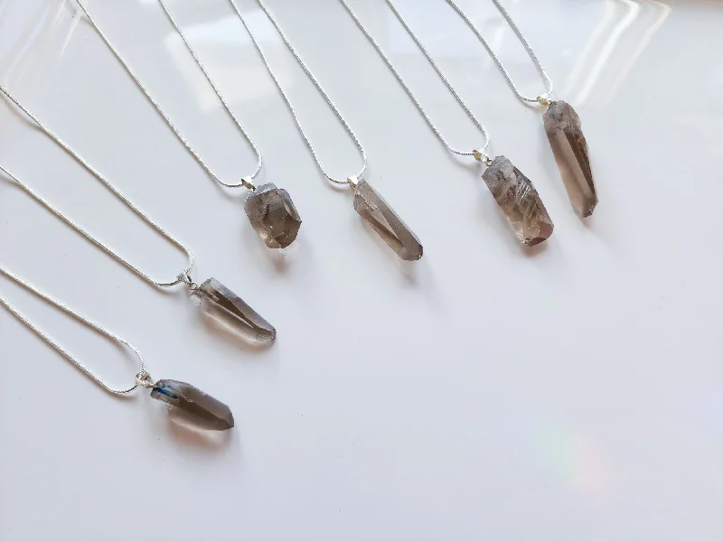 Limited-Time Offer On Elegant Jewelry Pieces Smoky Lemurian Point Necklace