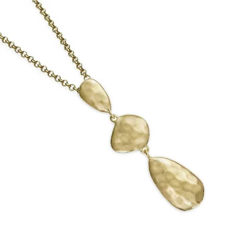 Discounted Jewelry For A Glamorous Look Sterling Silver 18K Yellow Gold Vermeil Triple Dangle Pendant