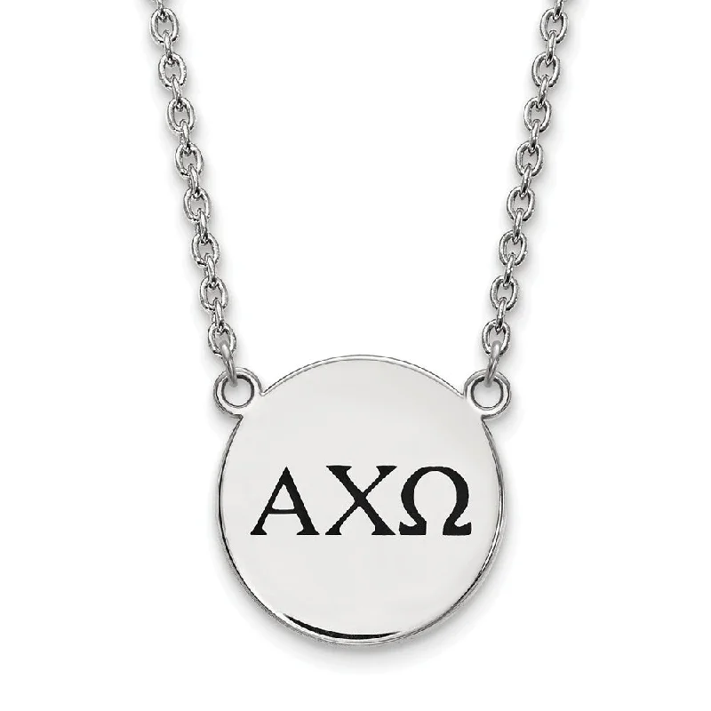 The Ultimate Jewelry Sale – Shop Premium Styles Sterling Silver Alpha Chi Omega Large Enamel Greek Letters Necklace