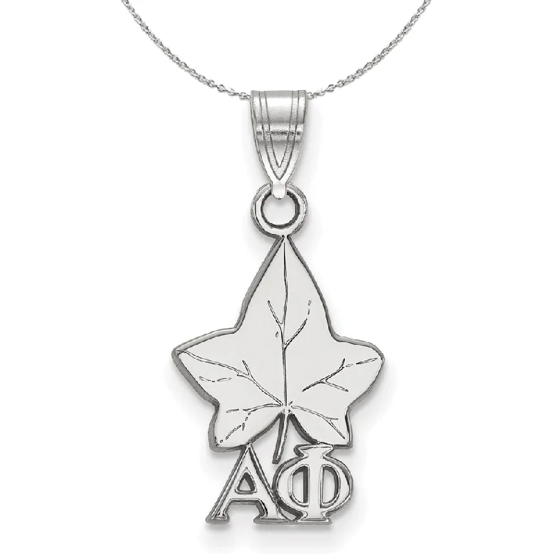 Premium Diamond Jewelry At Once-In-A-Lifetime Discounts Sterling Silver Alpha Phi Small Pendant Necklace