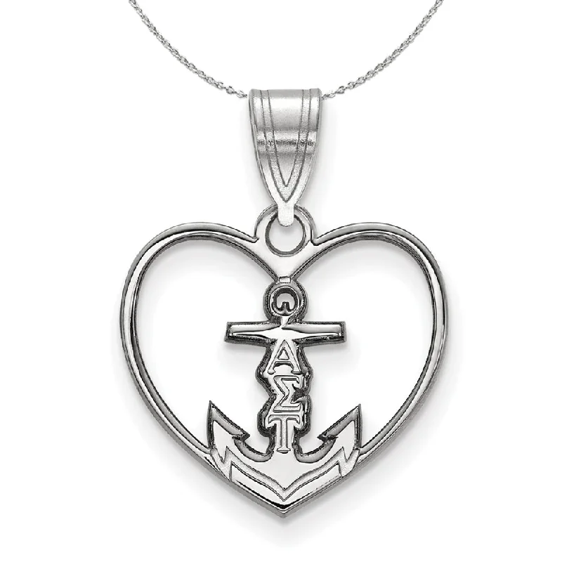 Your Dream Jewelry At Dream Prices – Shop Now Sterling Silver Alpha Sigma Tau Heart Pendant Necklace